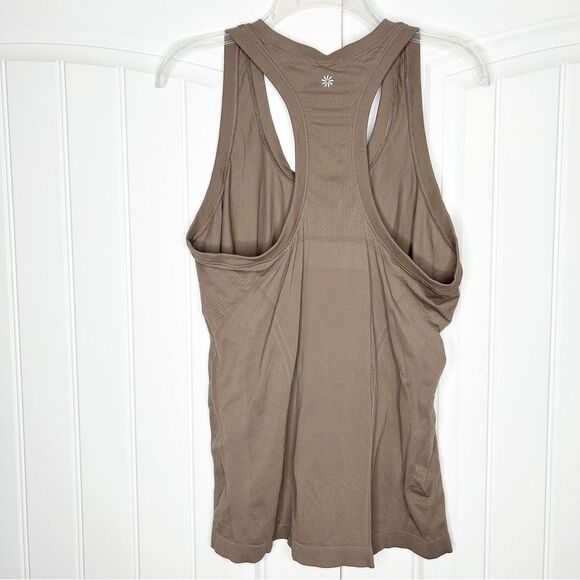 Athleta Momentum Mocha Brown Seamless Racerback Tank Top Size XL - Picture 3 of 5
